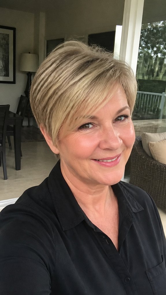 side swept angled pixie fringe