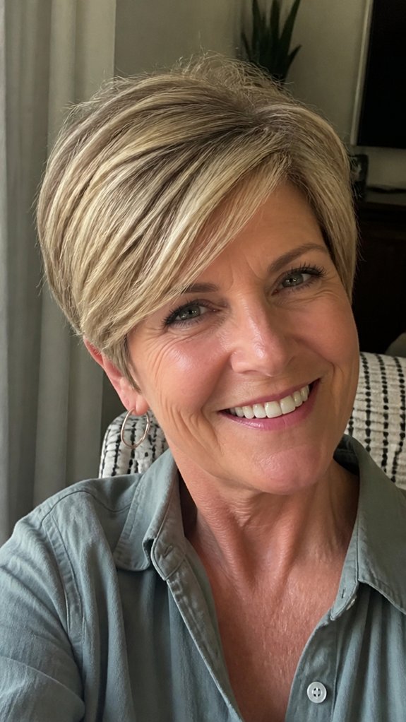 side swept feathered pixie movement