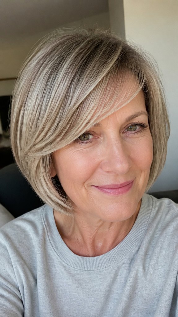 side swept micro bangs volume