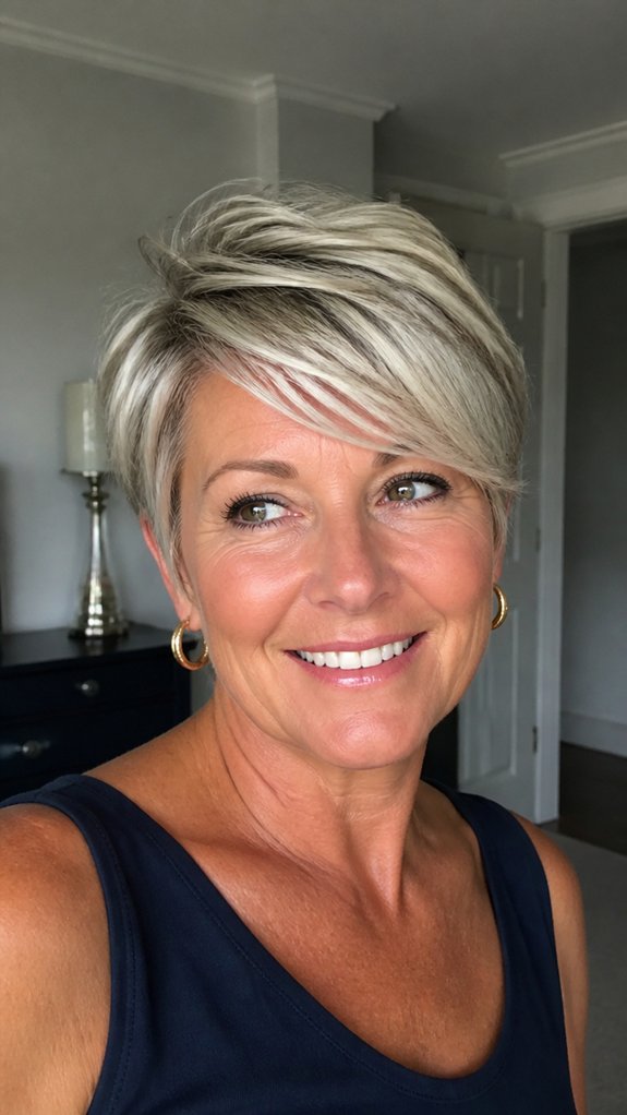 side swept pixie voluminous lift