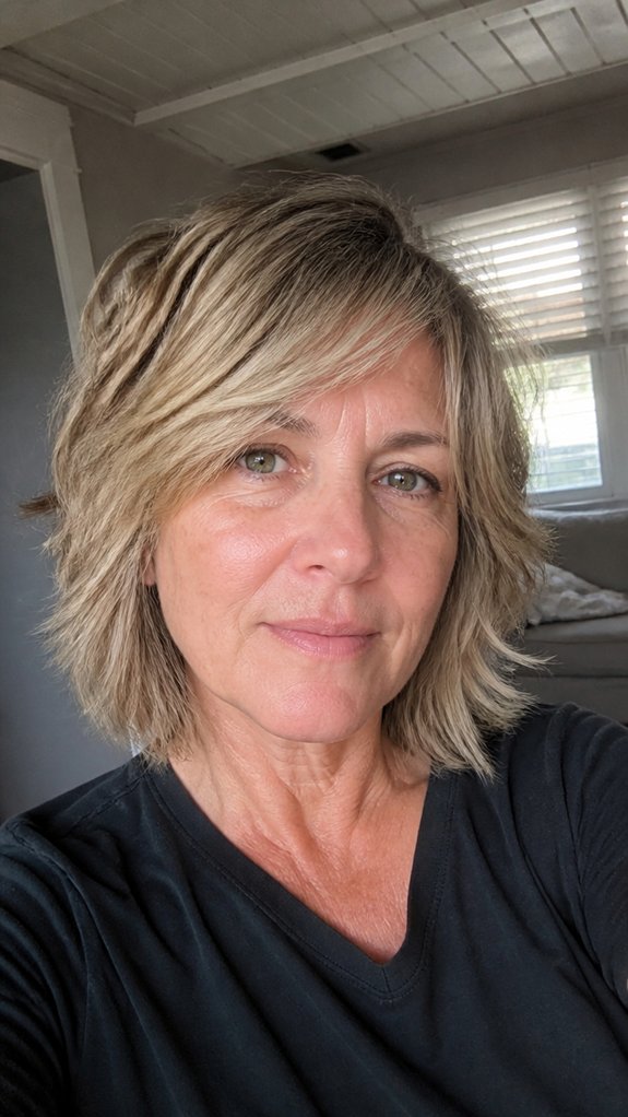 side swept temple volume shag
