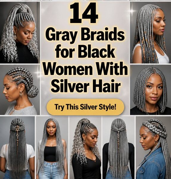 silver streaked braided styles