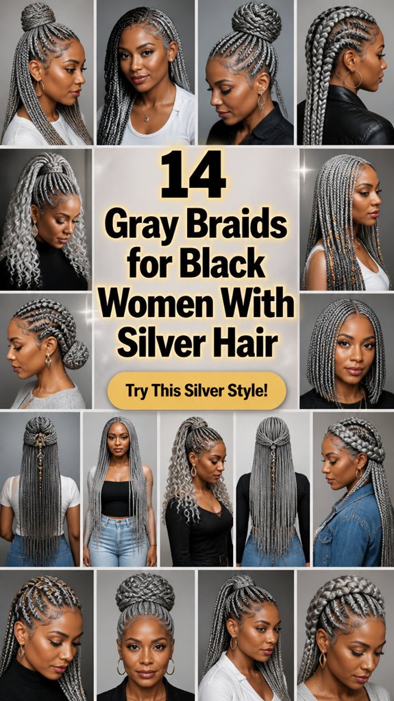silver streaked braided styles