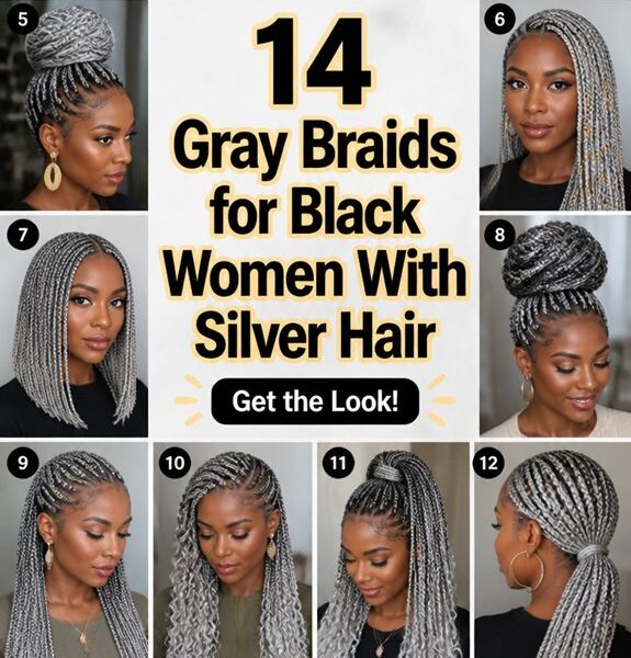 silver streaked braided styles