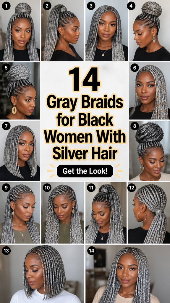 silver streaked braided styles
