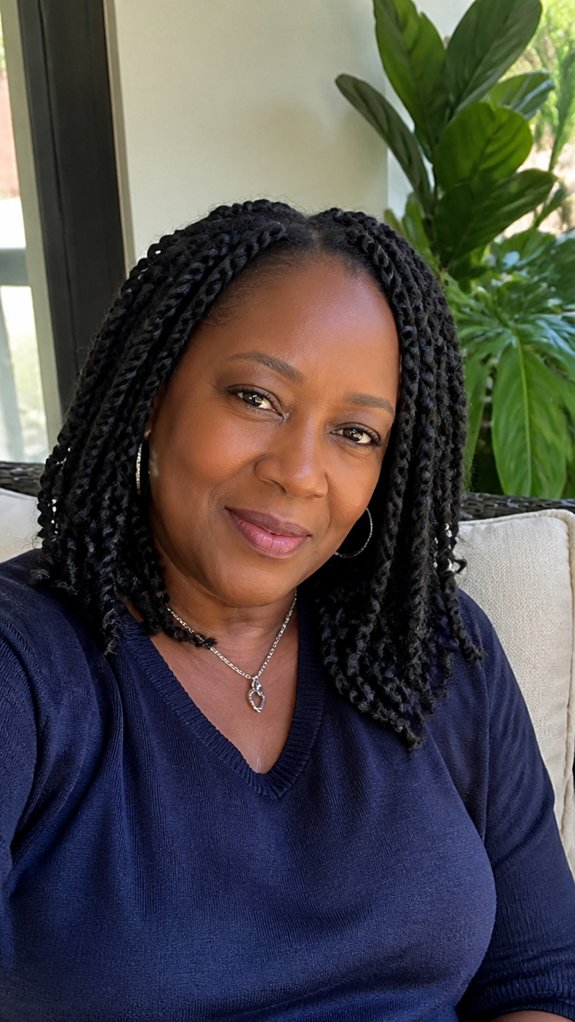 sleek conditioned gently separated twists