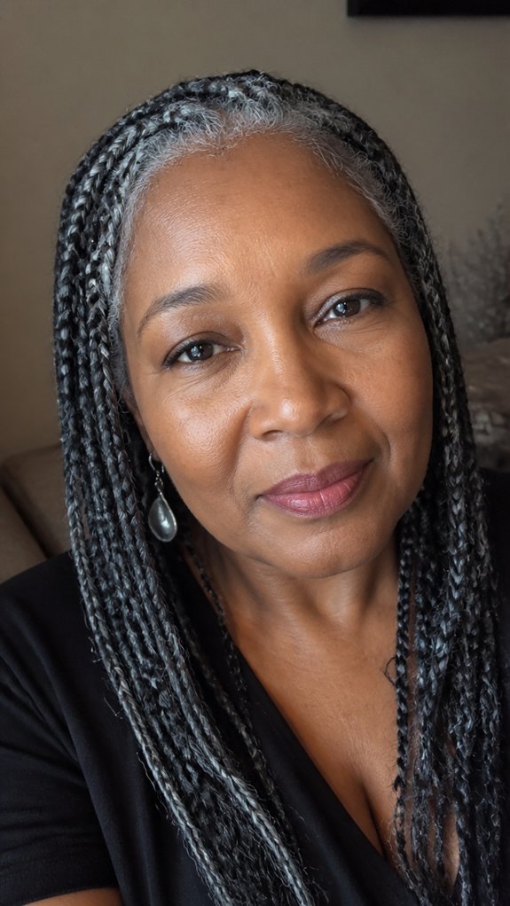sleek gentle knotless boxbraids