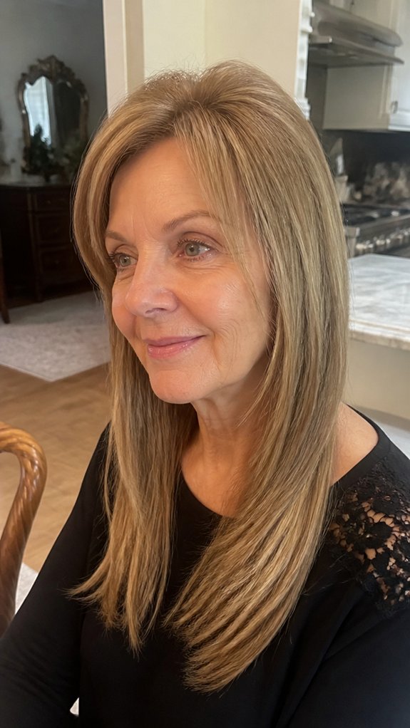 sleek layered brunette lift