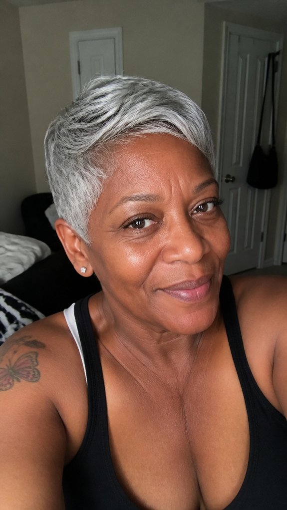sleek short crop styling