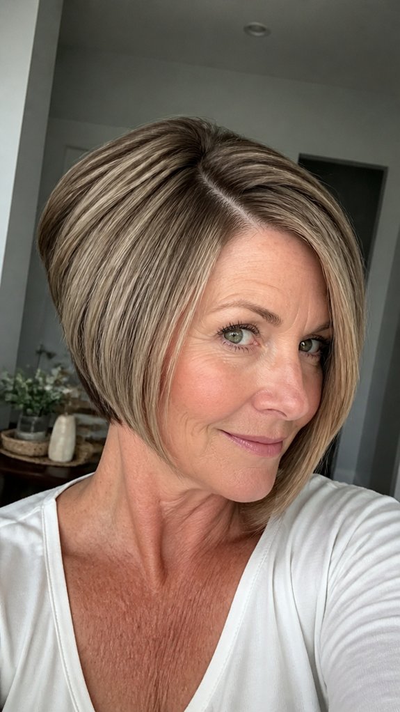 sleek stacked angled bob