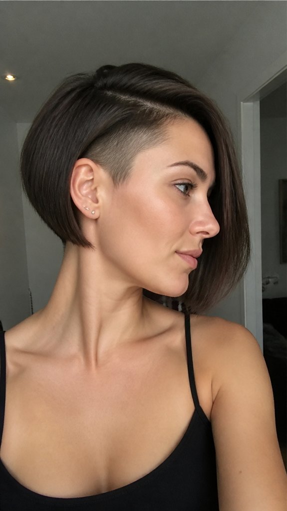 sleek undercut bob with graduation