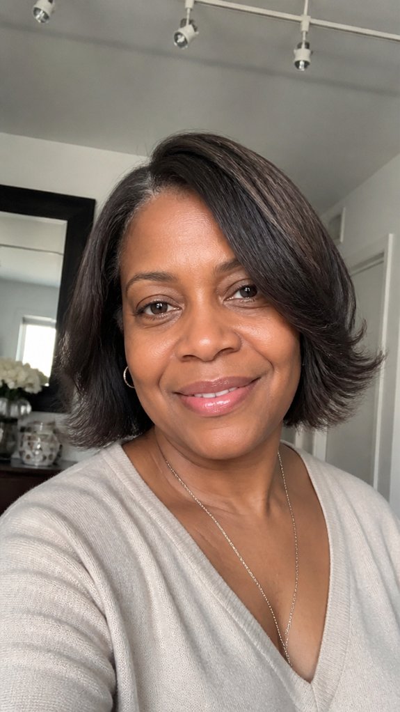 soft blunt bob feathered ends