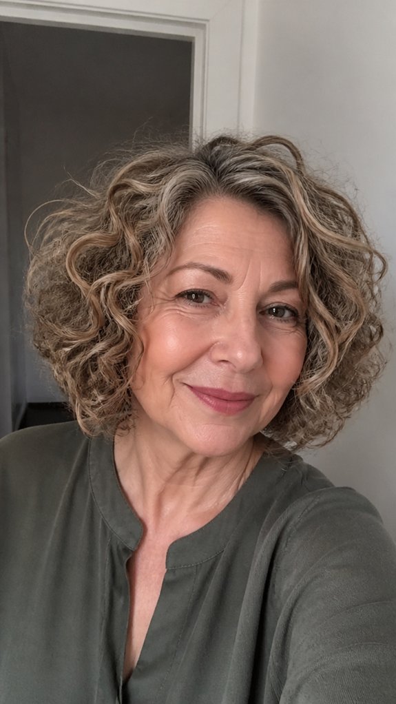 soft face framing curly bob
