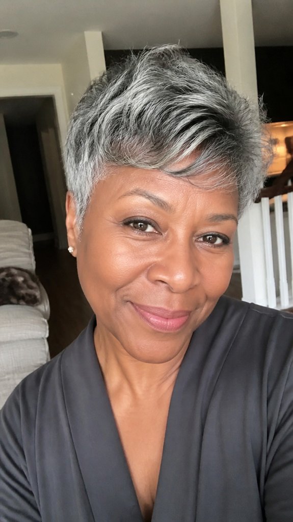 soft layered low maintenance pixie