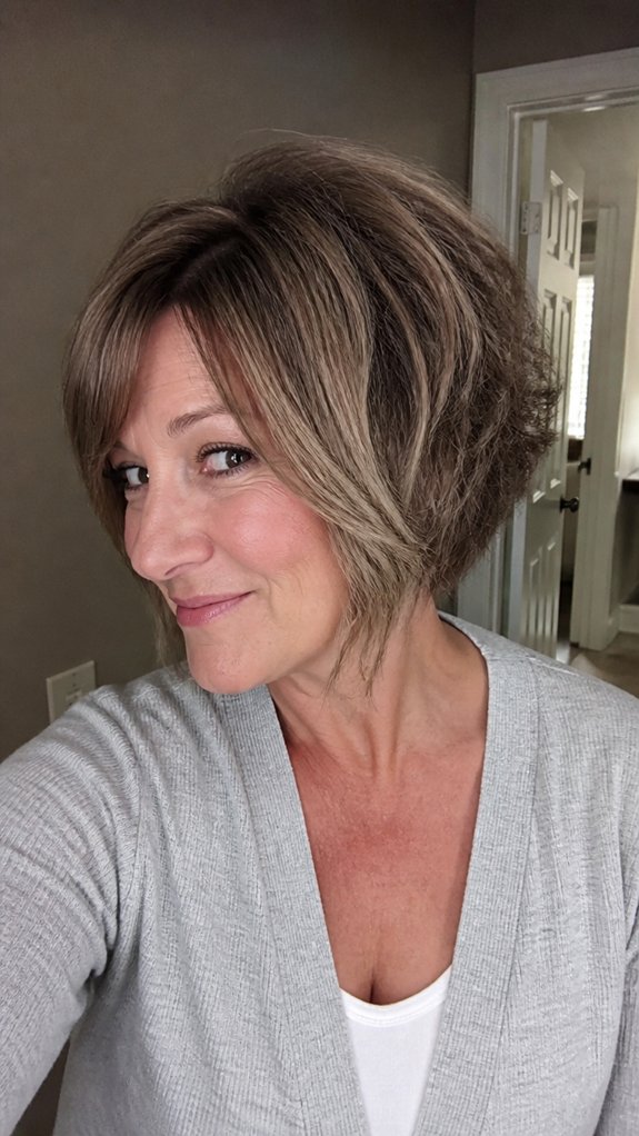soft tousled stacked bob