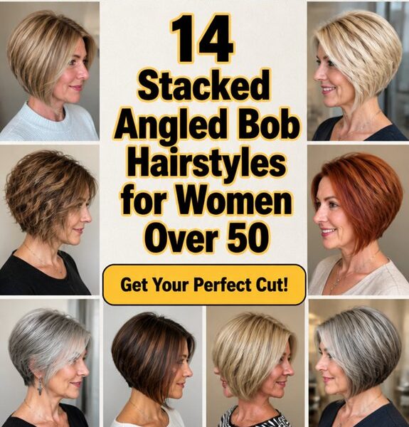 stacked angled bob hairstyles
