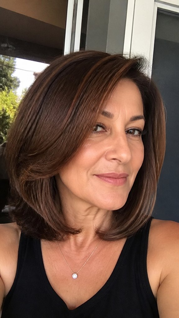 stacked collarbone lob styling