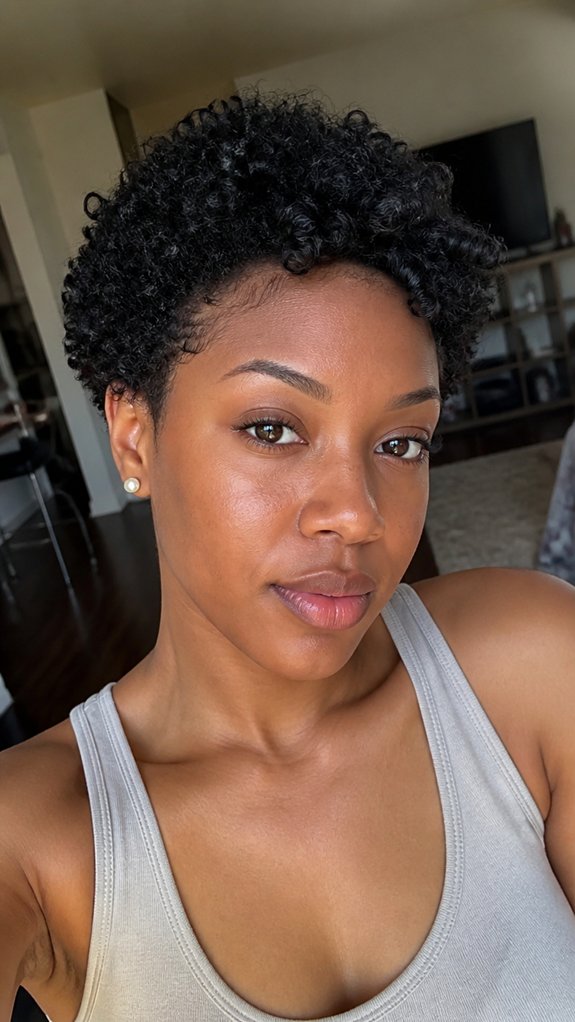 tapered bob showcasing natural coils
