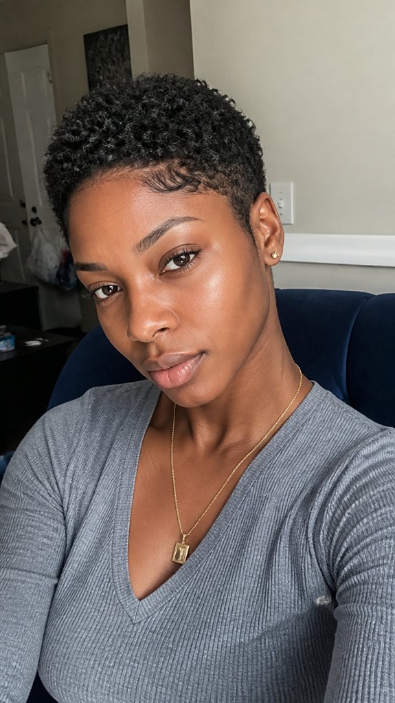 tapered pixie highlighting texture