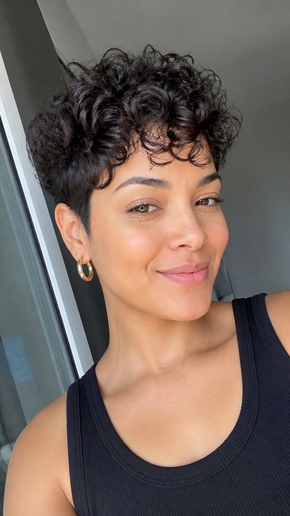 tapered rounded curls accentuated