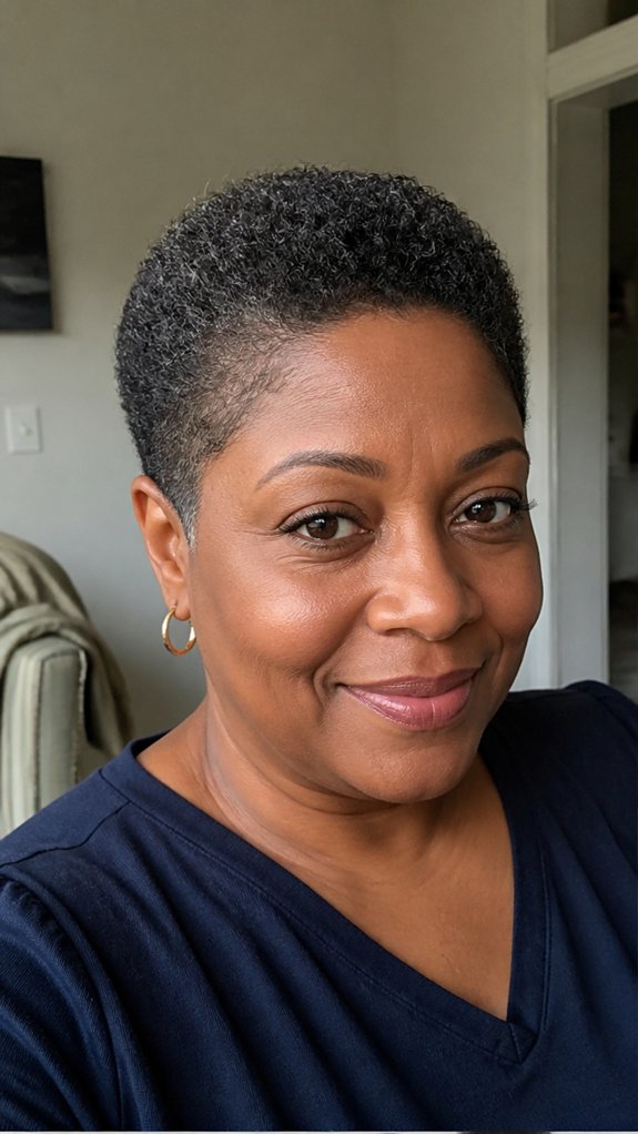 tapered sleek natural pixie