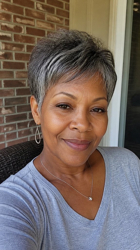 textured gray pixie uplift