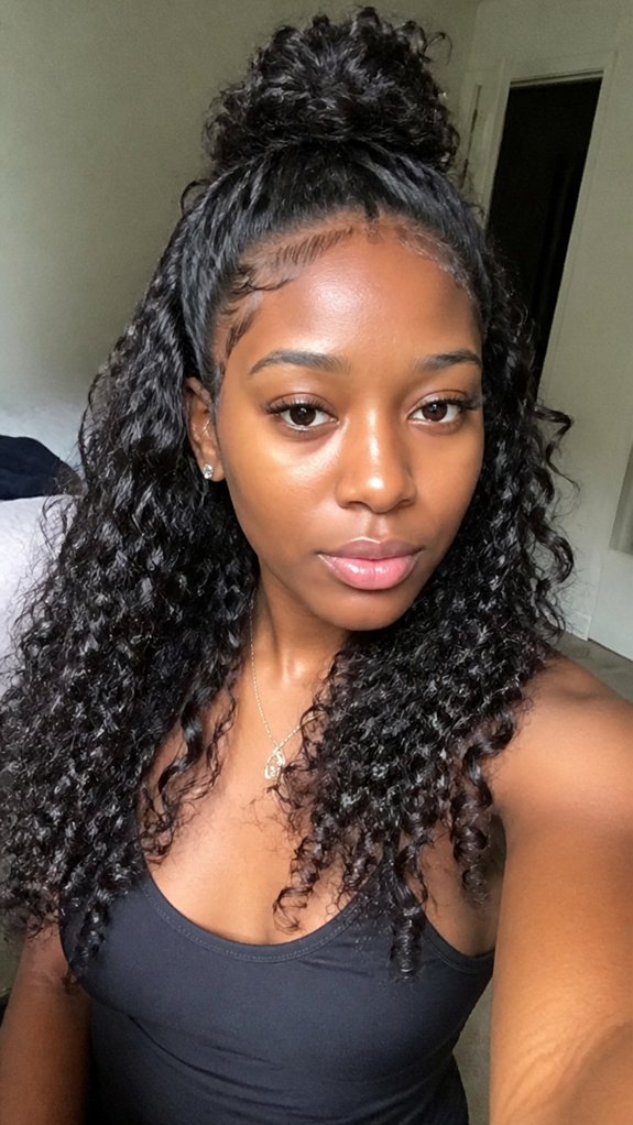 textured half up milano curls