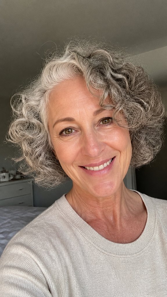 textured low maintenance curly bob