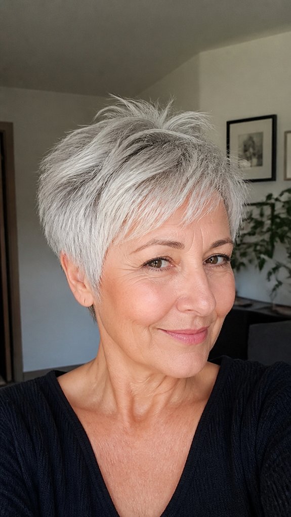 textured short pixie layers