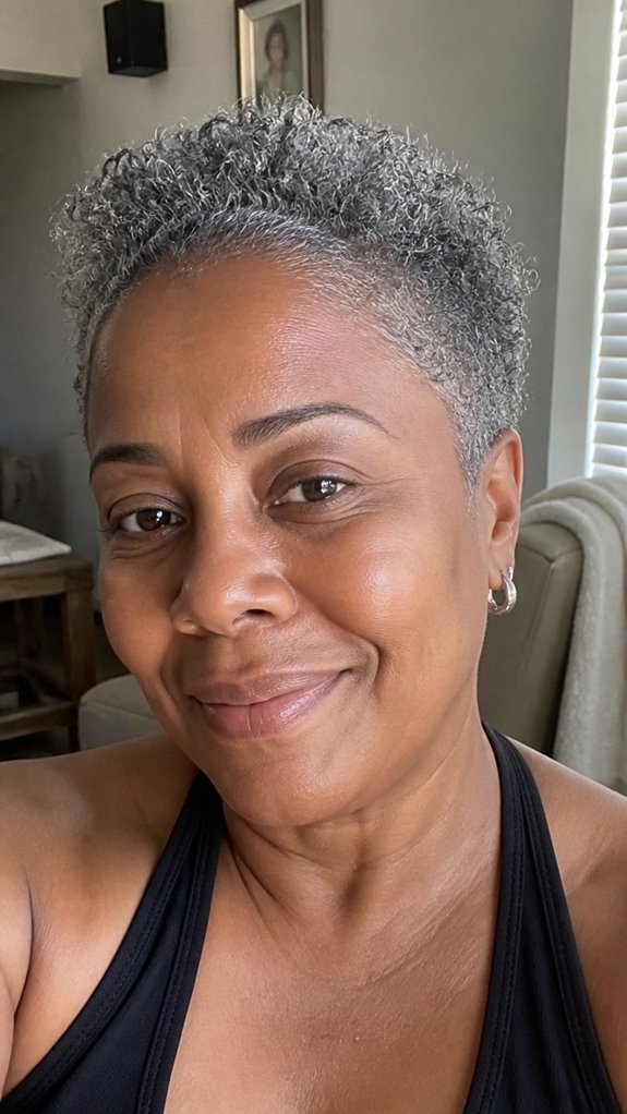 thinned textured gray pixie