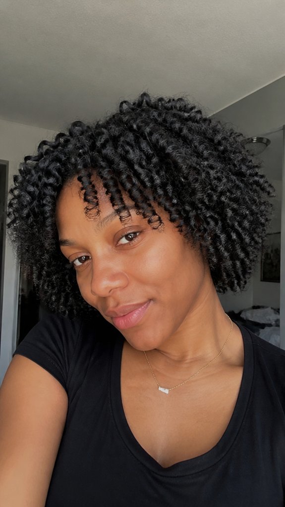 twist conditioned damp hair overnight