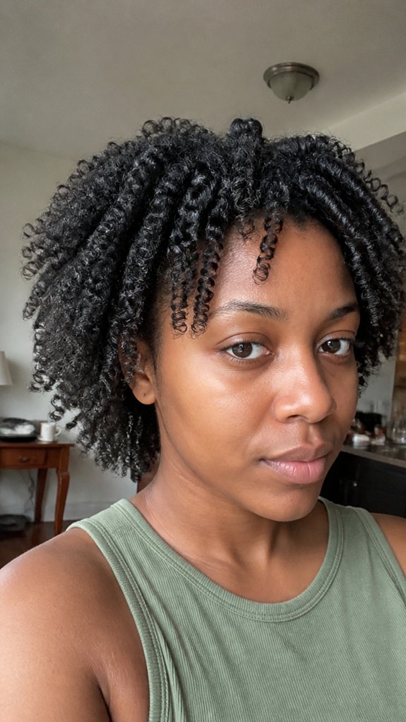 twist out stretched short curls