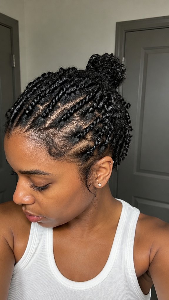 two strand mini twisted bun