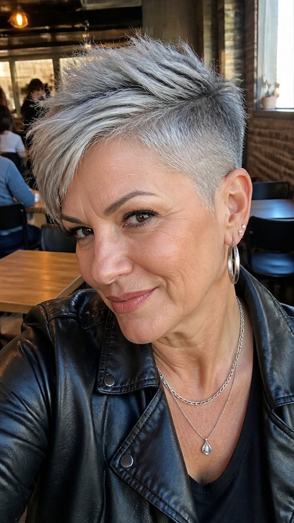 undercut pixie with contrast