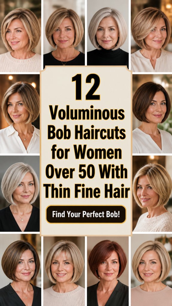 voluminous bob styles for 50