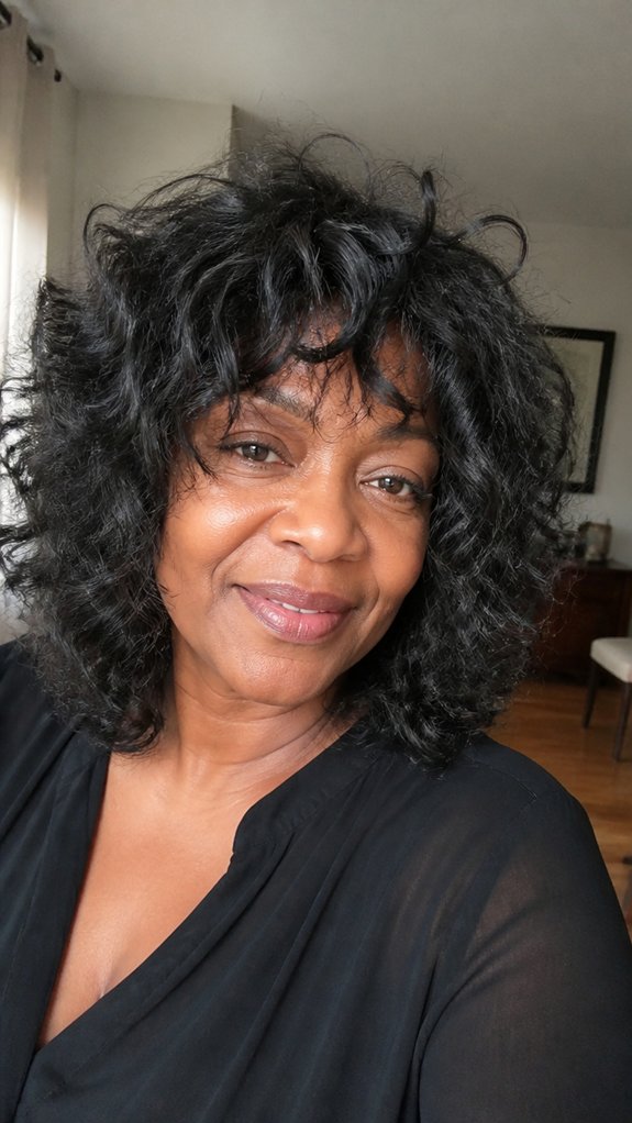 voluminous layered medium length curls