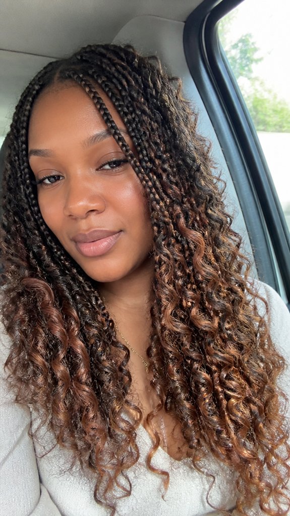 warm caramel chestnut braids