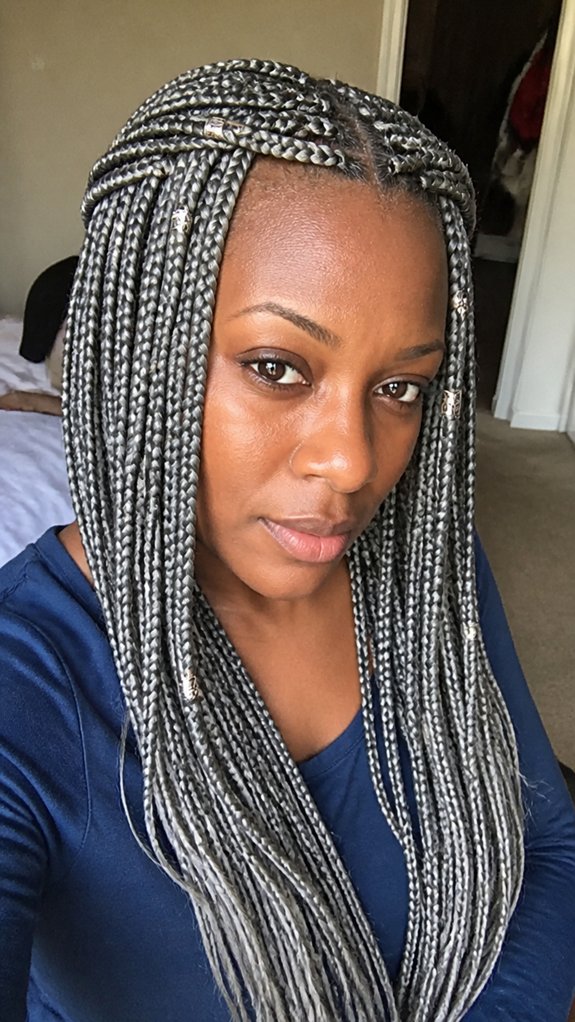 waterfall gray braids movement