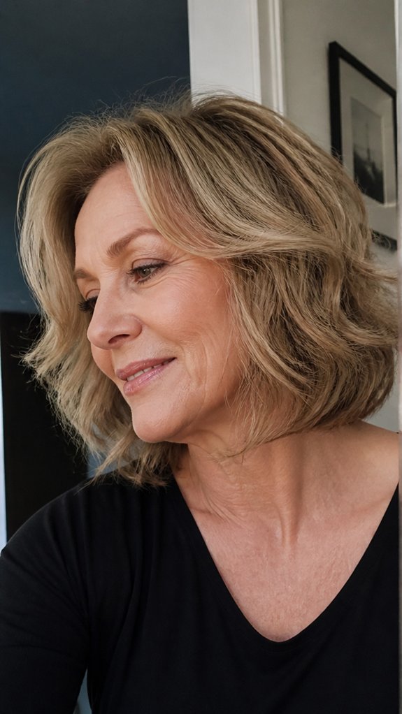 wavy bob creates fullness