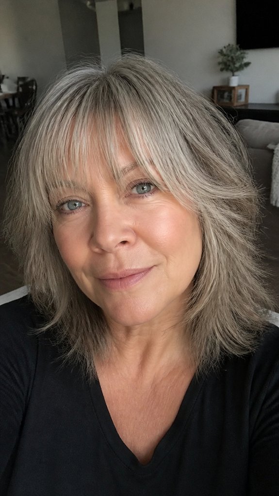wispy face framing layered bangs