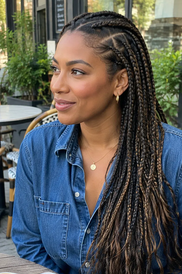 Woman over 50 wearing a soft pixie with extra crown lift for fine hair