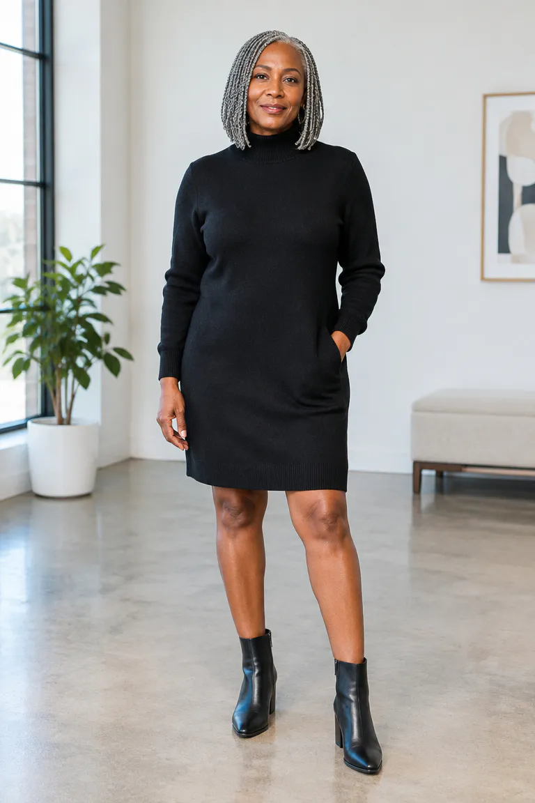 Black woman over 50 with a gray braided bob that sits at the shoulders