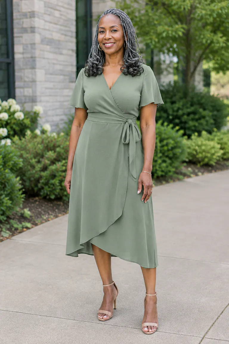 Black woman over 50 with medium gray braids and soft curly ends