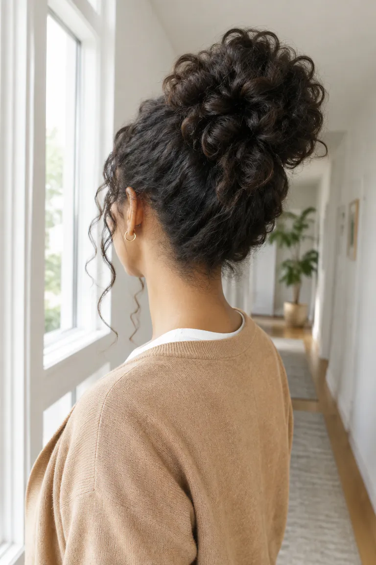 Woman over 50 with a rounded soft pixie cut that looks fuller on fine hair