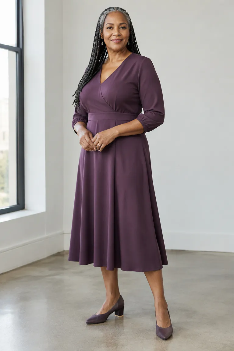 Black woman over 50 with dark braids and subtle gray accent braids mixed in