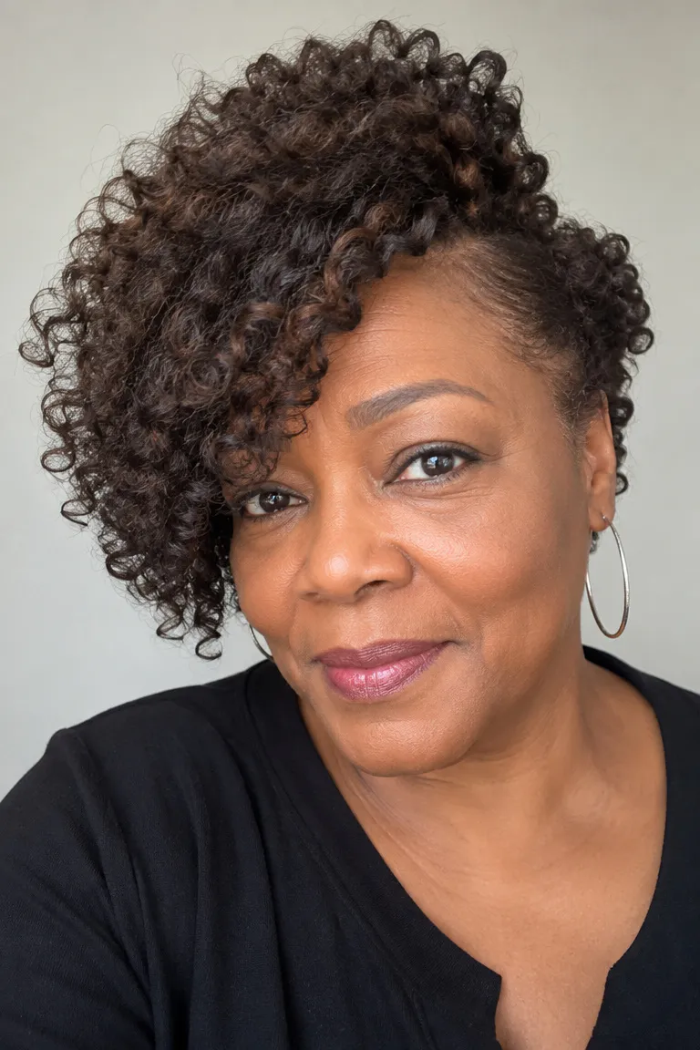Side-swept curly crochet style with an airy natural-looking finish