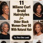 curled milano braid styles