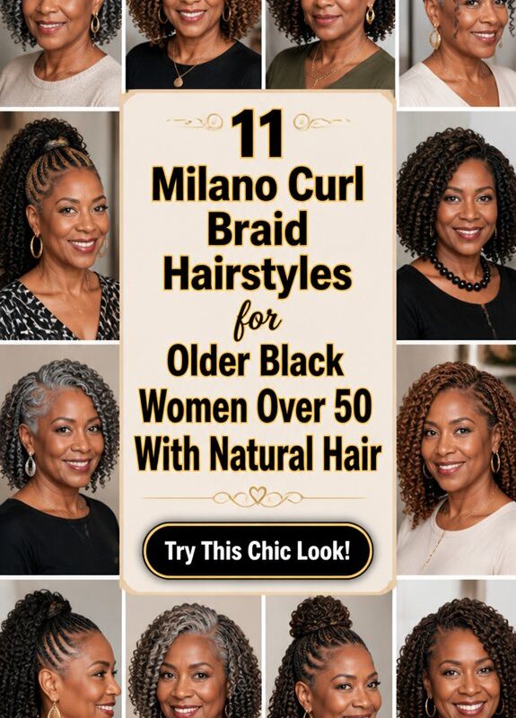 curled milano braid styles