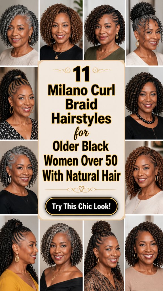 curled milano braid styles
