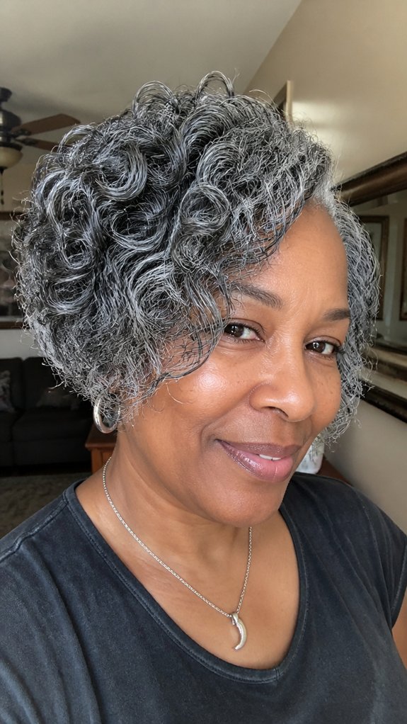 curly stacked angled bob